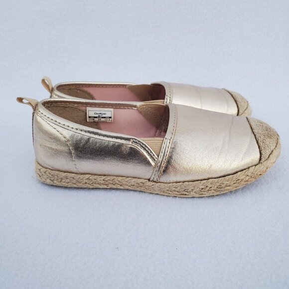 Osh Kosh Little Girls Belle Casual Gold Slip On Shoe Size 11M - Picture 2 of 6